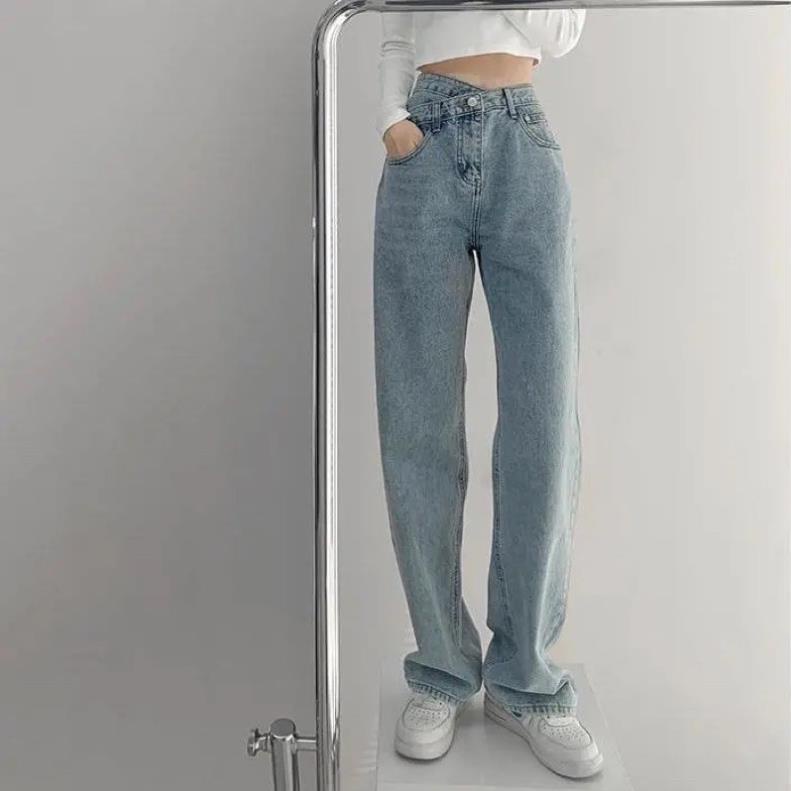 NEW ARRIVALS FREESHIP- QUẦN JEAN CÚC LỆCH CẠP CAO SIÊU HACK DÁNG