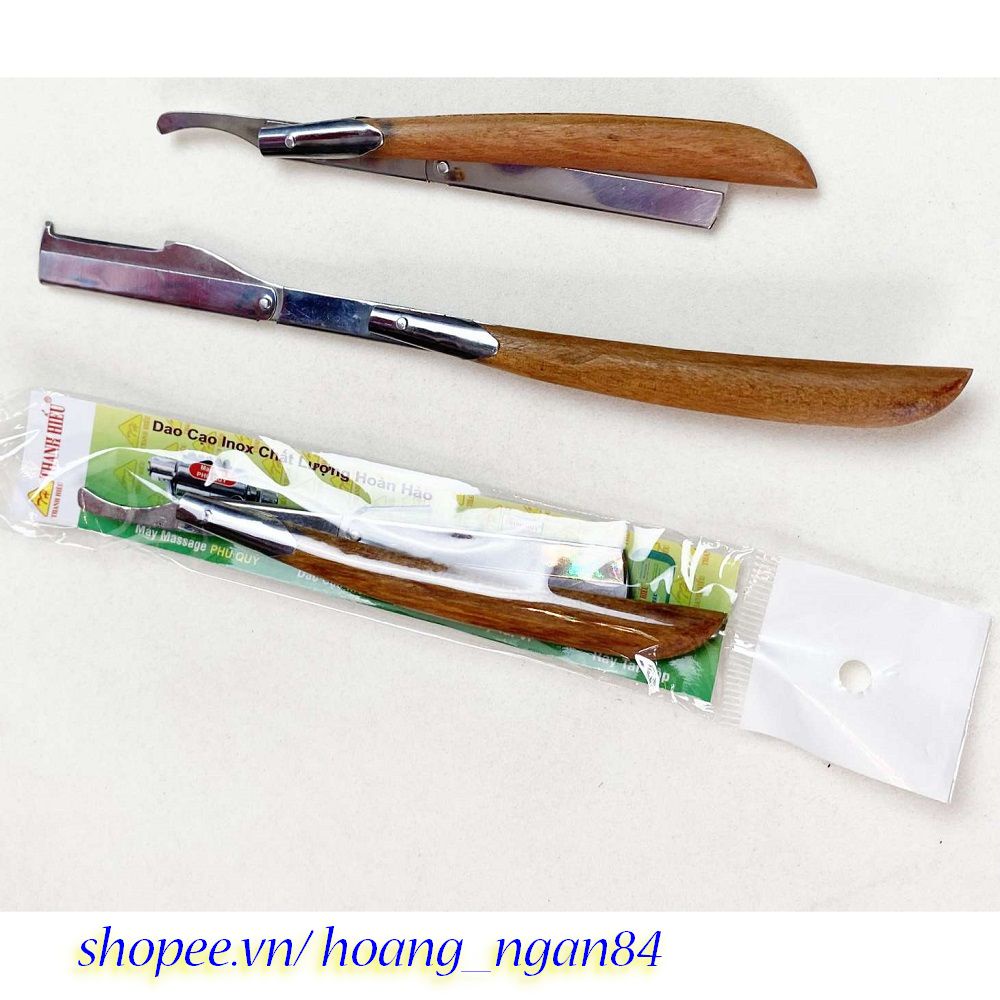 Dao cạo lông mặt, tỉa lông mày, cạo râu, thay lưỡi, cán gỗ