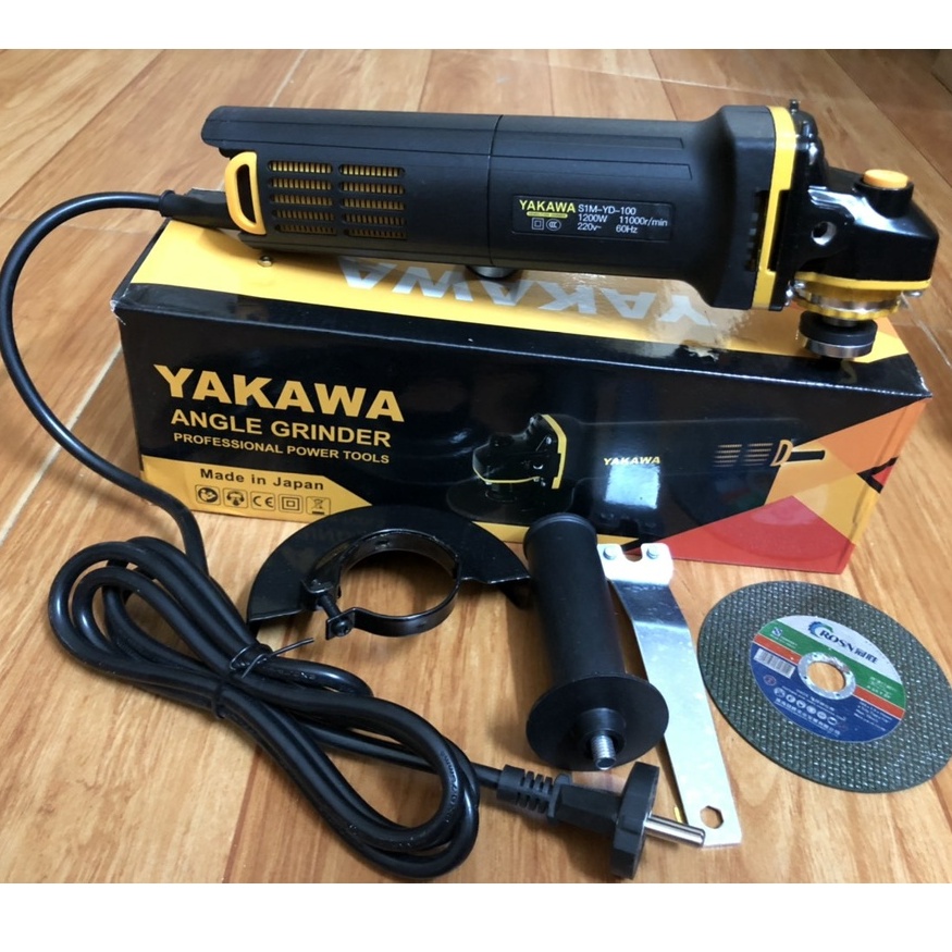 Máy Mài Góc Cầm Tay YAKAWA Công Suất Lớn 1200W Máy Cắt Sắt Công Nghệ Nhật Bản Bảo Hành 6 Tháng