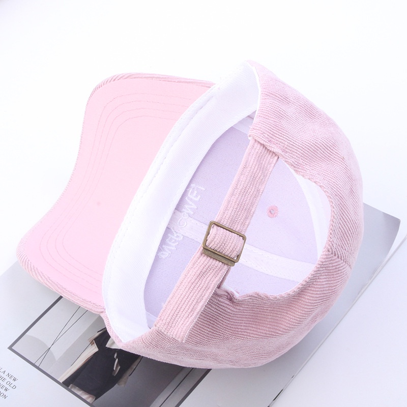 Corduroy Chữ cái Mũ bóng chày Mũ nam và nữ Mũ thông thường Tất cả phù hợp với Mặt trời