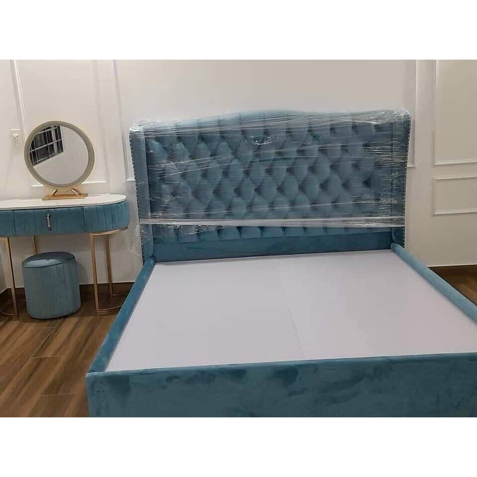 Giường ngủ bọc nỉ tân cổ điển 1m6- 1m8 - giường bọc nệm giá rẻ