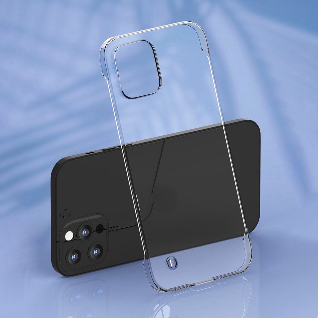 Ốp điện thoại PC cứng trong suốt không viền siêu mỏng dành cho iphone 13