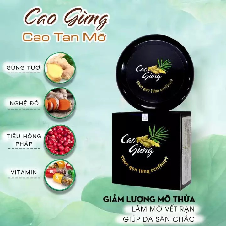 Cao Gừng Tan Mỡ Bụng Chính hãng Thiên Nhiên Việt 200g