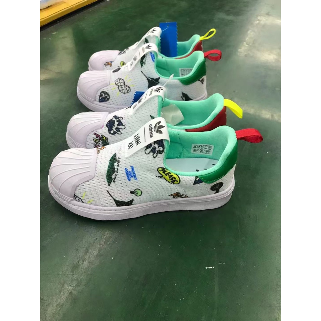 ADIDAS 69*hàng Có Sẵn*Giày Thể Thao Lưới Mềm Thoáng Khí Phong Cách Đơn Giản Cho Bé Trai Và Bé Gái