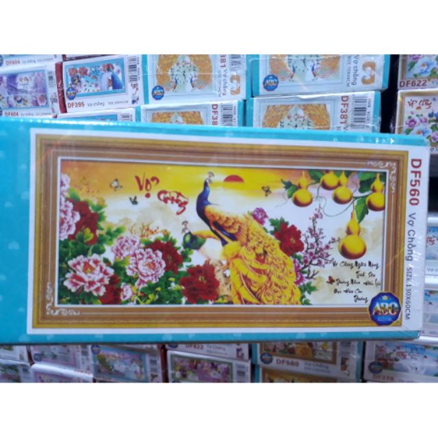 Tranh đính đá vợ chồng df560 130 x 60