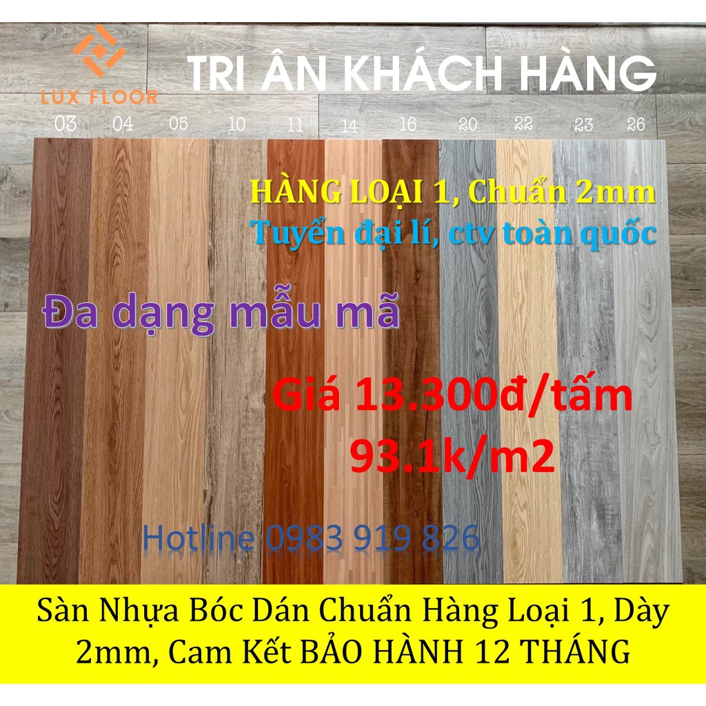 Miếng dán sàn nhựa giả gỗ hàng loại 1 dày 2mm, đã có sẵn keo chỉ cần bóc dán [SHIP HỎA TỐC _ NHẬN HÀNG TRONG NGÀY]