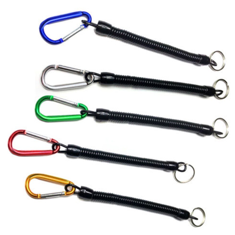MYRONFOODS 1/2pcs Plastic Retractable Tether Outdoor Spring Elastic Rope Portable Security Gear Tool
