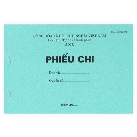 [ Combo 4 quyển ] Phiếu chi A5 1 liên loại đẹp- có rãnh xé (13x19cm)