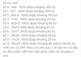 100 gram túi zip các loại