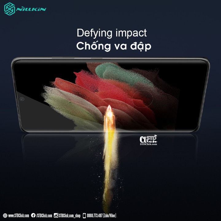 MIẾNG DÁN CƯỜNG LỰC SAMSUNG GALAXY S21 ULTRA NILLKIN 3D CP+MAX CHÍNH HÃNG