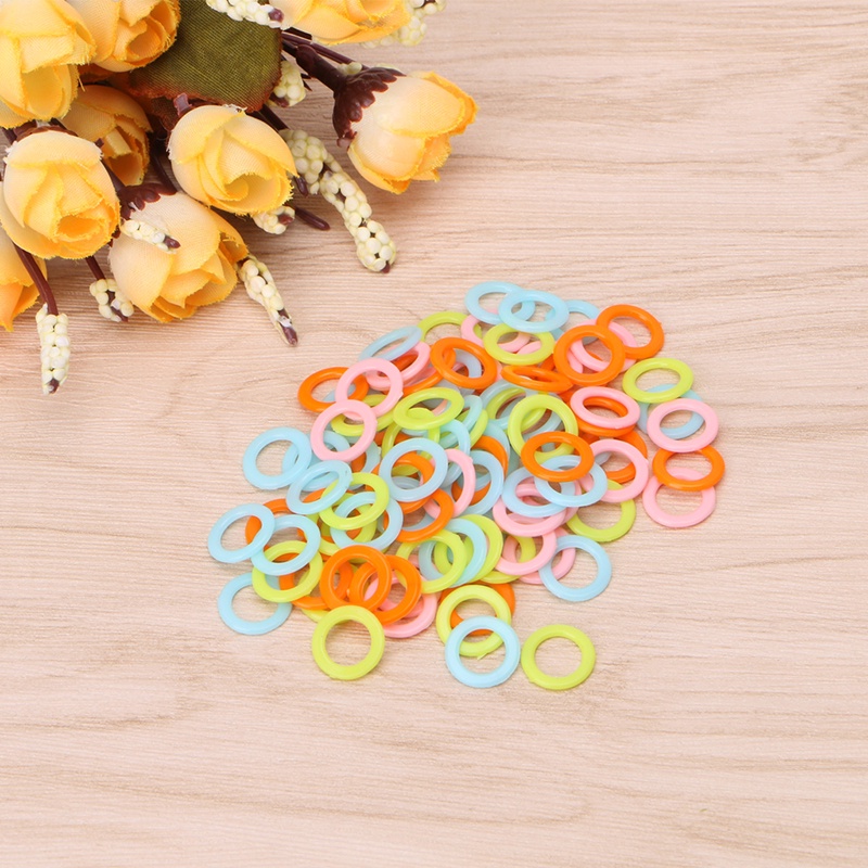 Set 100 Móc Tròn Bằng Nhựa Chuyên Dụng Cho Đan Móc Túi Xách