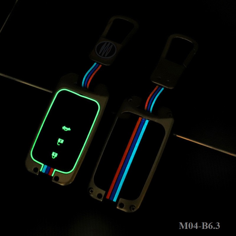 Ốp khóa kim loại phản quang - Vỏ bọc chìa smartkey ô tô Honda Civic, City, CRV, HRV, Accord