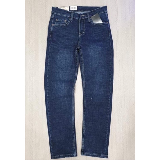 Quần jean nam xanh wax VNXK Quần bò nam ống đứng jeans co giản