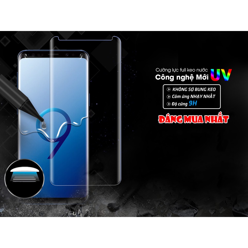 Miếng dán kính cường lực Samsung Note 8 full keo nước UV full màn hình loại tốt
