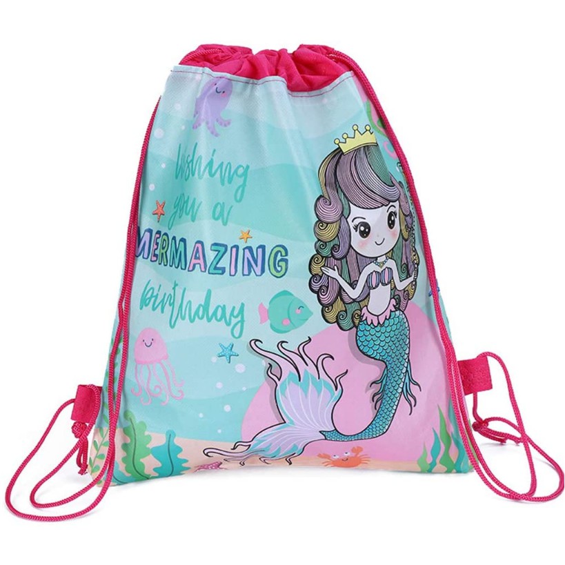 Ba Lô Rút Dây In Hình Nàng Tiên Cá Xinh Xắn Dành Cho Cả Nam Và Nữ