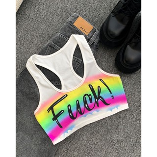 Croptop ba lỗ in chữ