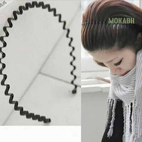 Băng Đô Cài Tóc Đen Gợn Sóng Thời Trang Cho Nam Nữ