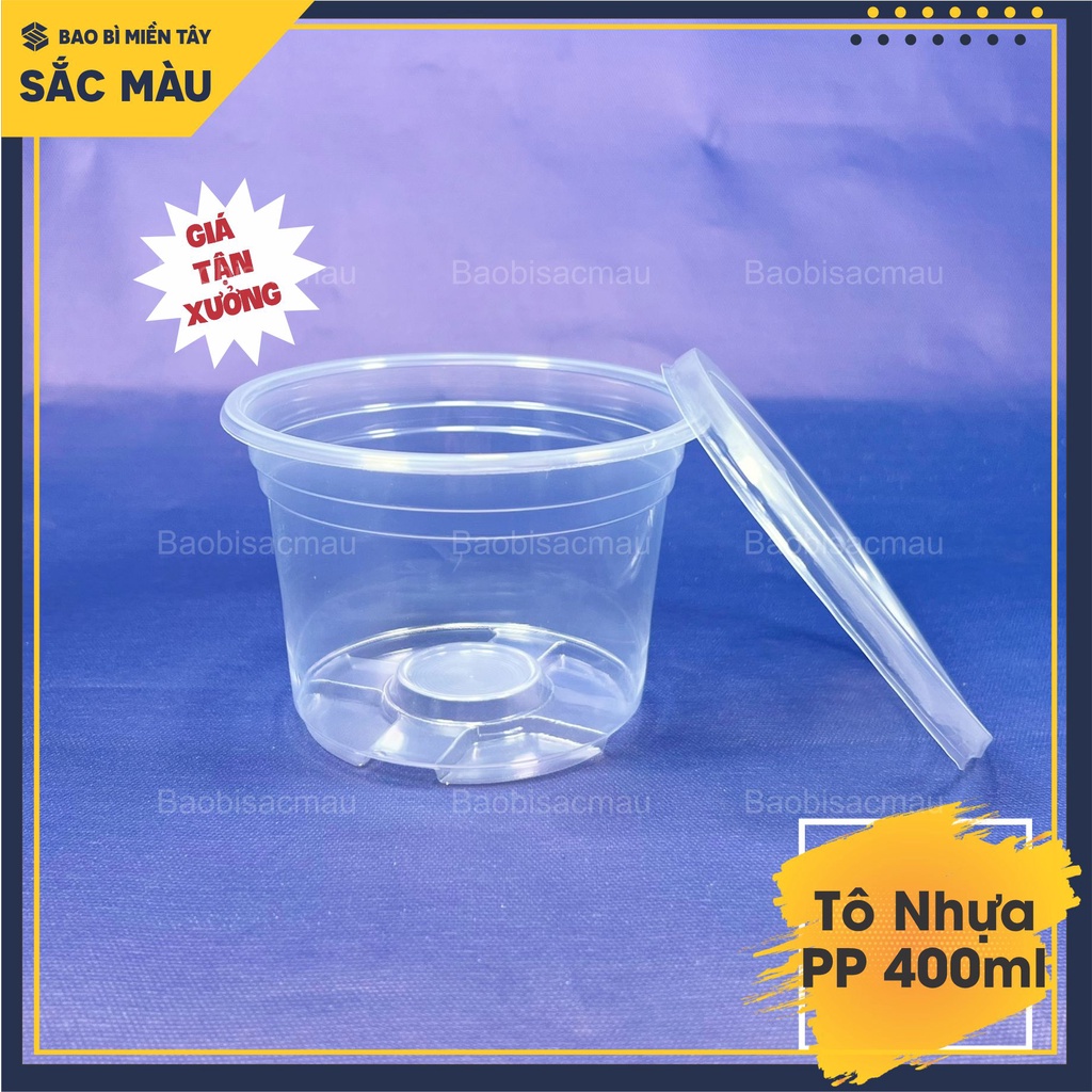 Sét 50 Tô nhựa PP 400ml kèm nắp, tô nhựa đựng thực phẩm, chịu nhiệt tốt