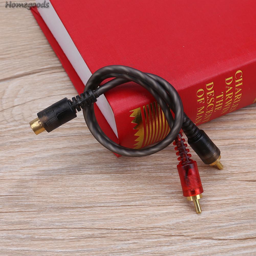 1 Cáp Chuyển Đổi Âm Thanh 27cm 1 Rca Sang 2 Rca Cho Xe Hơi