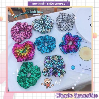 Cột Tóc Vải -Scrunchies Mermaid Ánh Kim