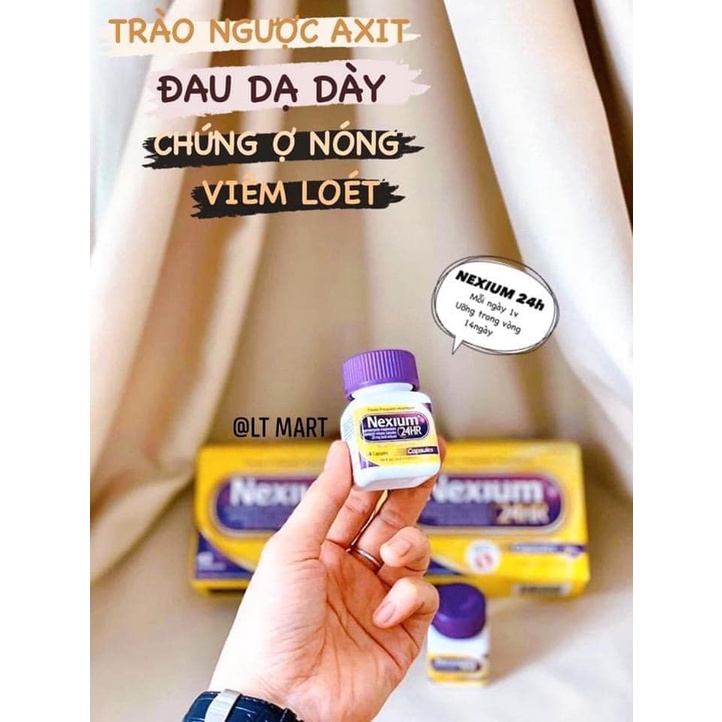 Nexium 24hr Mỹ, Viên Uống Đau Dạ Dày Ợ Nóng