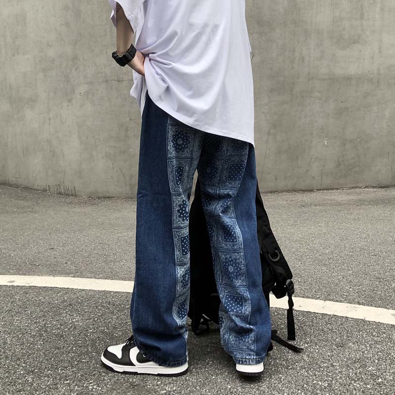[Order + Ảnh thật] Quần Jeans ống rộng họa tiết Ulzzang | BigBuy360 - bigbuy360.vn