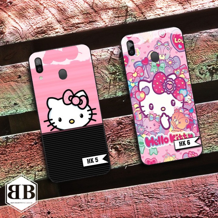 Ốp lưng kính cường lực Samsung Galaxy M20 hello kitty