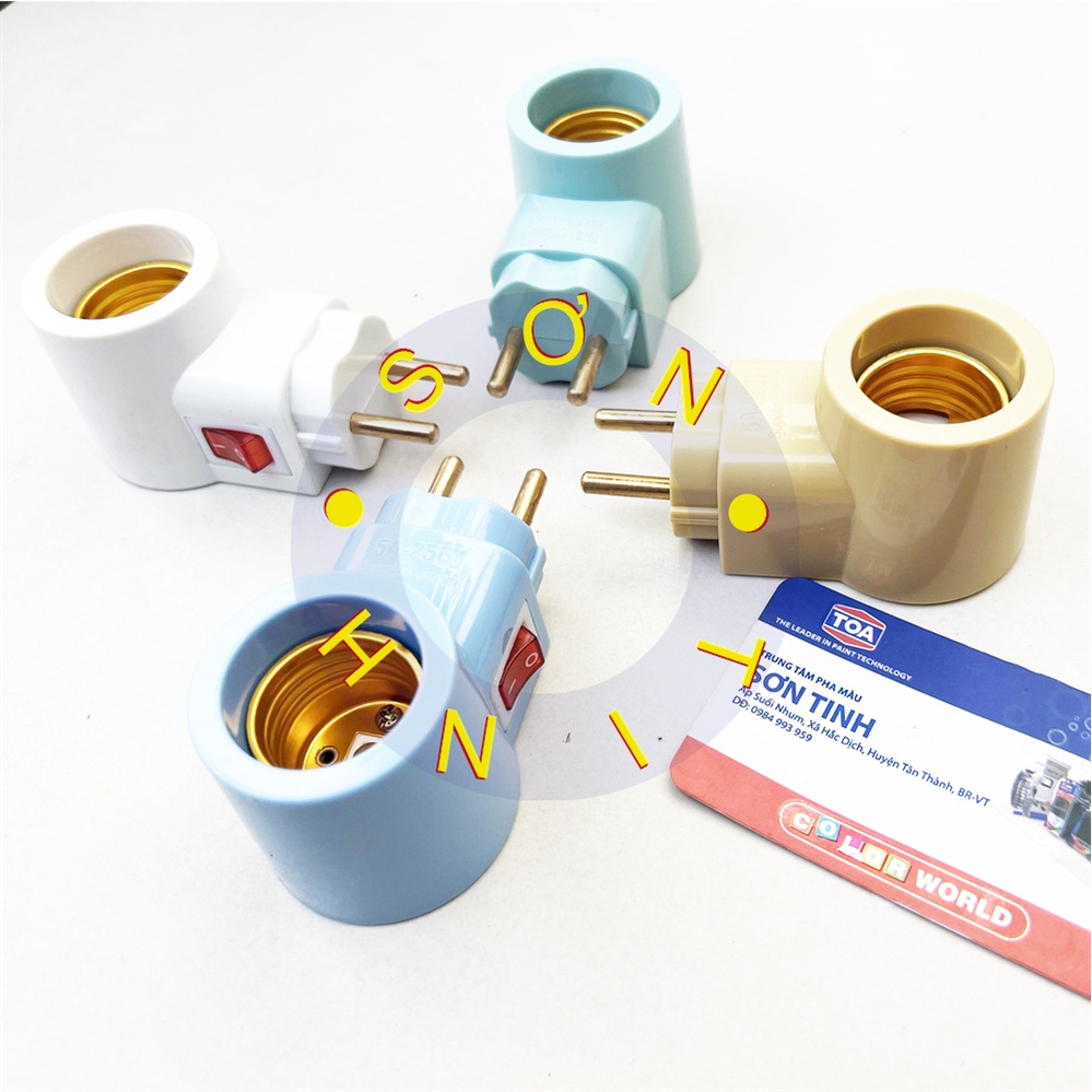 Đui đèn liền phích cắm SOPOKA ĐLP màu Trắng Vàng Xanh dương Xanh Ngọc