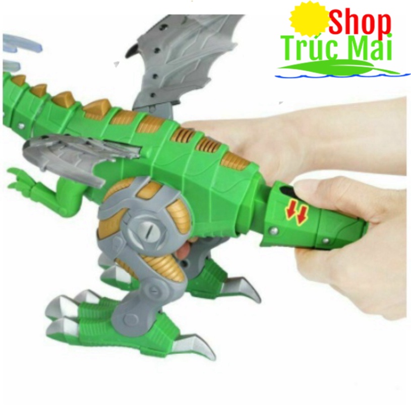 Đồ chơi khủng long thời tiền sử Robot Phun Nước Lửa Điện cho bé trai có Pin