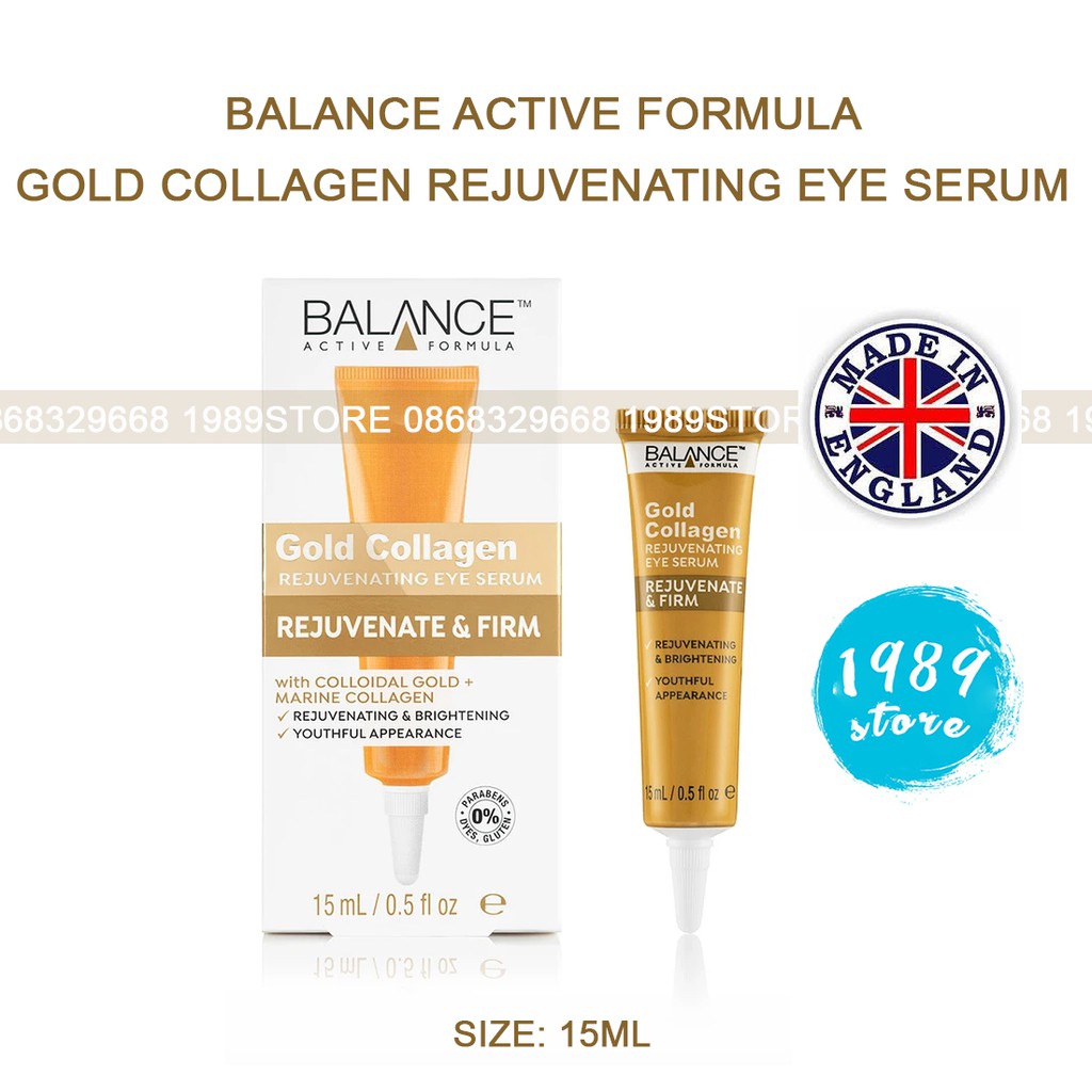 Kem Vàng Mờ Thâm Mắt Balance Active Formula Gold Collagen Rejuvenating Eye Serum 15ml