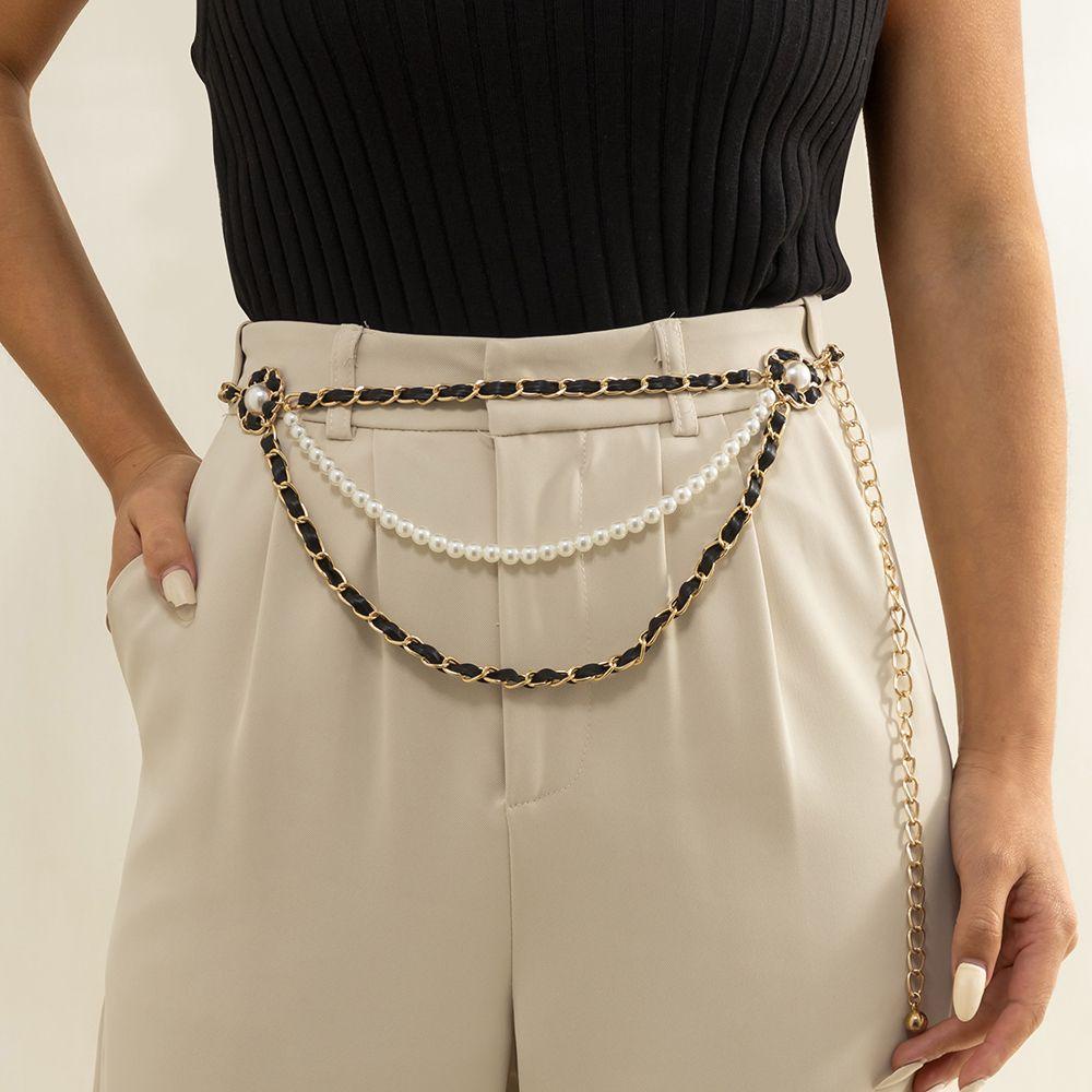 Thắt Lưng Kim Loại Phối Dây Xích Tua Rua Hình Trái Tim Phong Cách Retro