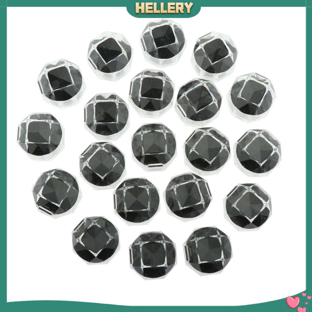 Set 20 Hộp Đựng Nhẫn Bằng Nhựa Acrylic Trong Suốt Màu Đen