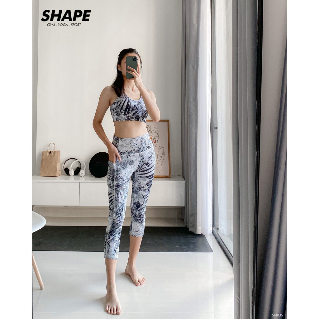 Bộ quần áo tập gym yoga nữ RBX họa tiết XK [SET035]