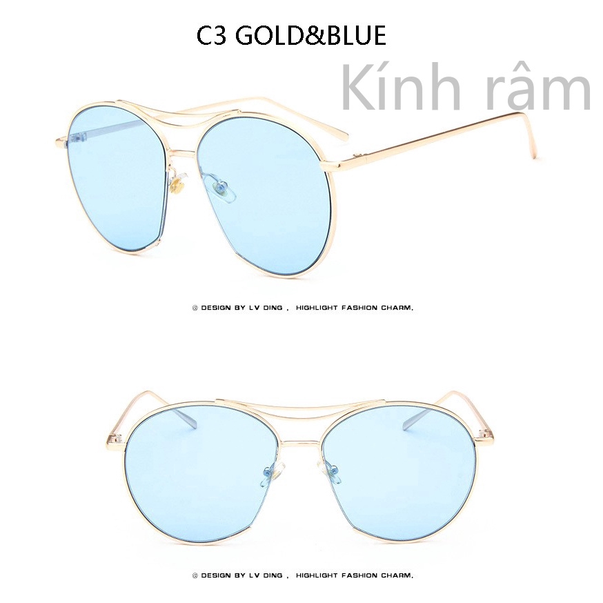 Kính mát gọng tròn phong cách vintage thời trang cho nữ