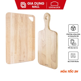 Bộ 2 Thớt Gỗ Cây Cao Su Lock&Lock LWC001S2 - An toàn sức khỏe - Gia Dụng Mall - Hàng Chính Hãng
