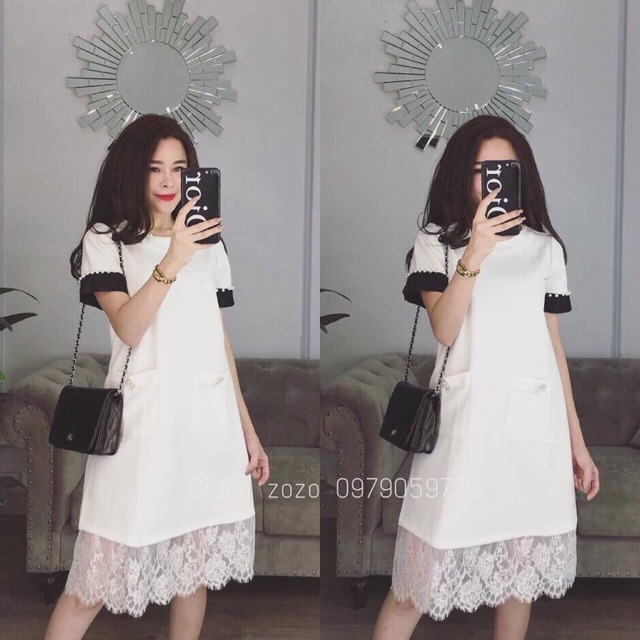 ĐẦM FORM SUÔNG LAI PHỐI REN KẾT HẠT