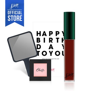 Combo Môi và Má Hồng - 1 Son Kem Lì Asia Edition  5g+ Má Hồng Last Blush 2.5g+ Gương 5g  + Thiệp - Bbia Official Store