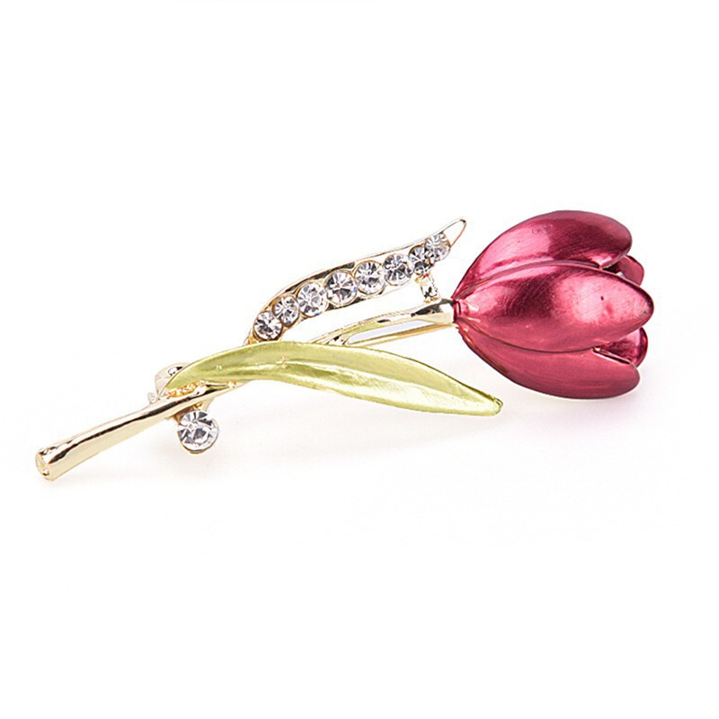 Trâm Cài Áo Hình Hoa Tulip Đính Pha Lê Thanh Lịch