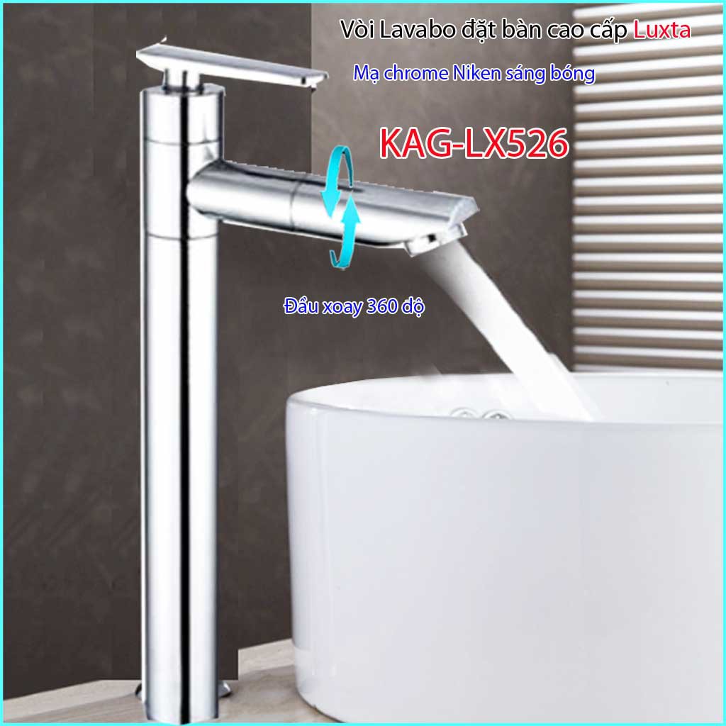 Vòi lavabo lạnh Luxta ống trúc, vòi chậu rửa mặt đặt bàn cao cấp KAG-LX526-30cm