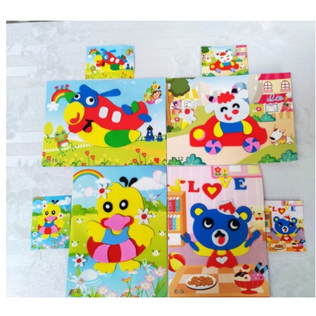 Tranh dán xốp cho bé khéo tay