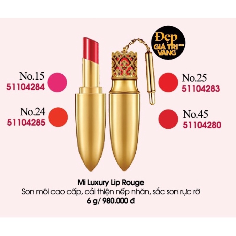 Son WHOO luxury lip rouge son môi chính hãng son cao cấp WHOO