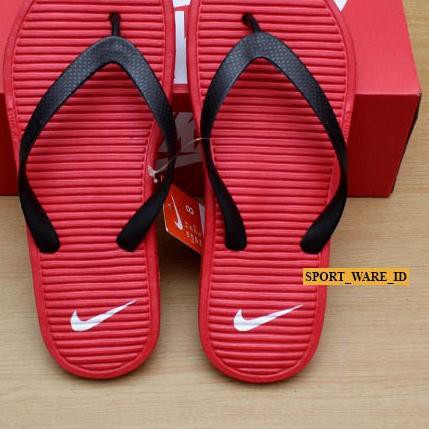 Dép Xỏ Ngón 2 Hàng Màu Đỏ Hiệu Nike Thời Trang Cho Nam