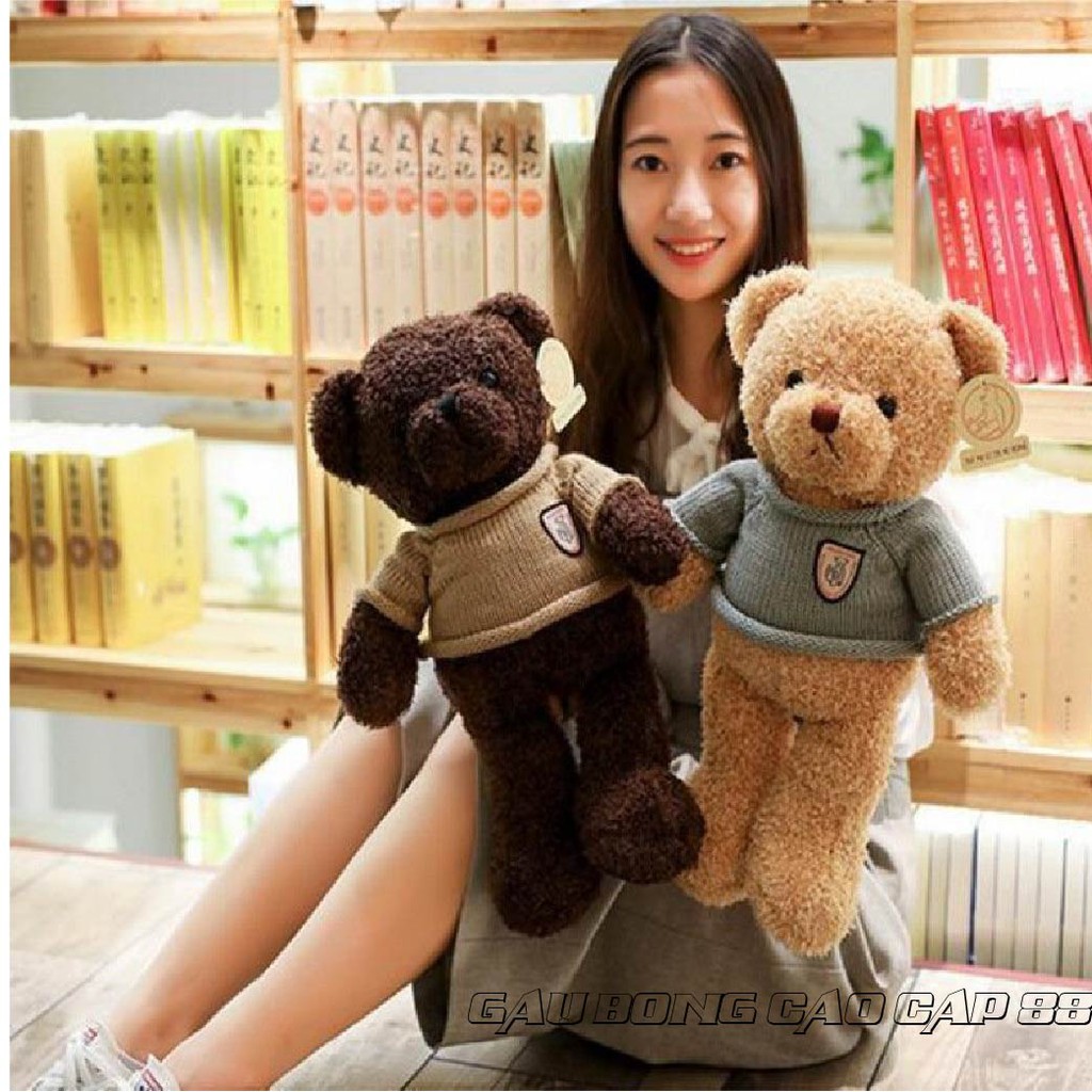 Gấu Bông Đồ Chơi cho bé Teddy Mặc Áo Len Nhiều Size Nhồi Gòn Cao Cấp Bao Xinh