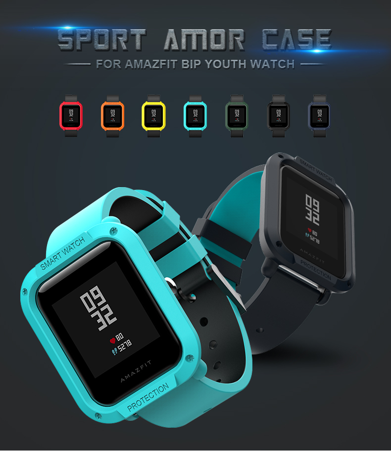 For Amazfit Bip Case Smart Watch protector for Xiaomi Tough Armor Cover for Huami Bip Lite Bip S U Bumper PC TPU Shell