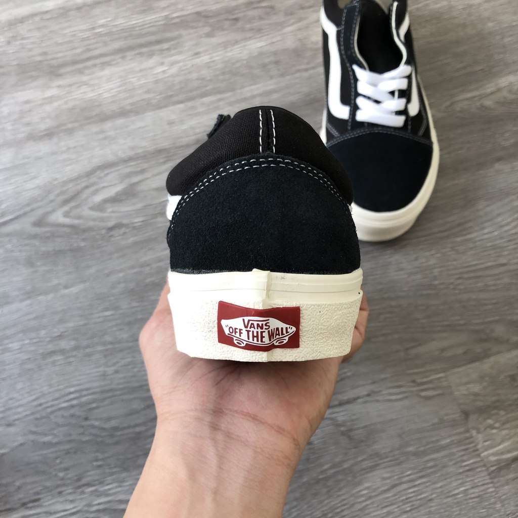 Giày Vans Nam Nữ, Vans Vault Old Skool Đen Kẻ Trắng Mũi Nỉ | WebRaoVat - webraovat.net.vn