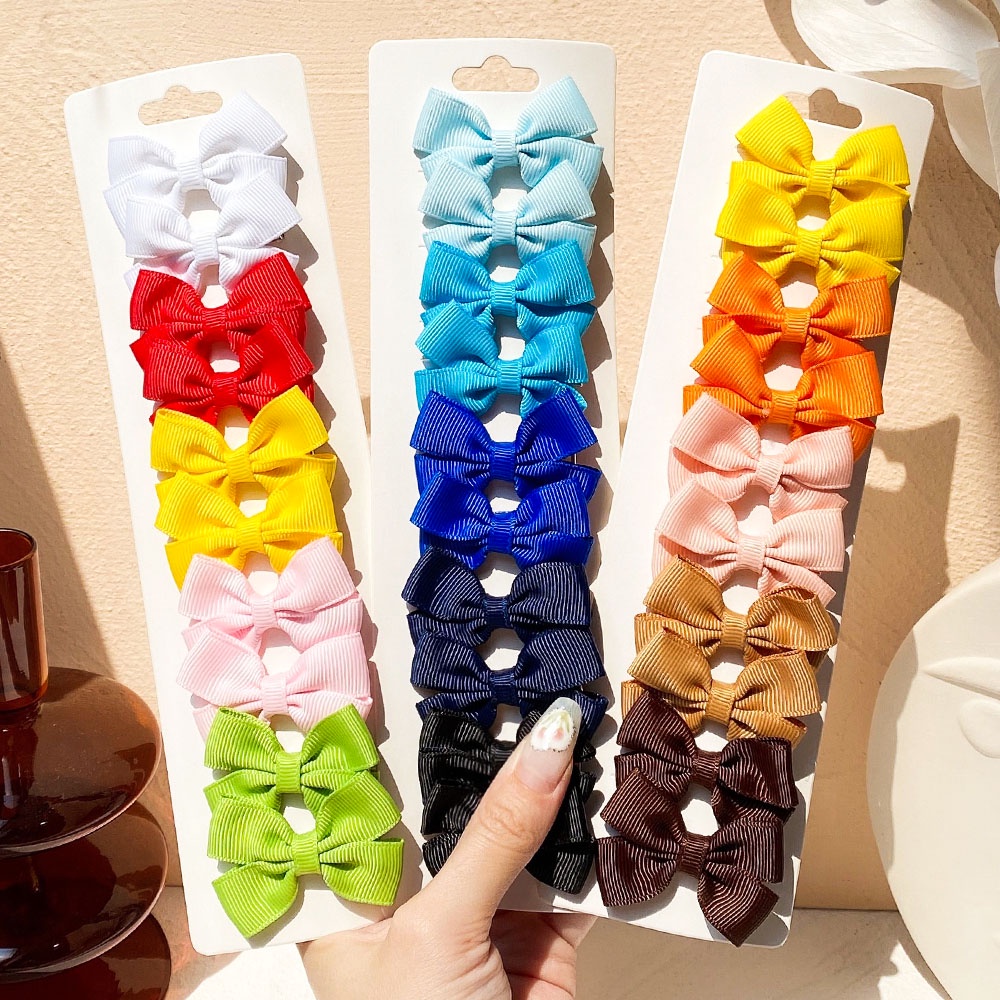 Set 10 kẹp tóc nơ KIDSBOWS thiết kế xinh xắn thời trang cho bé gái