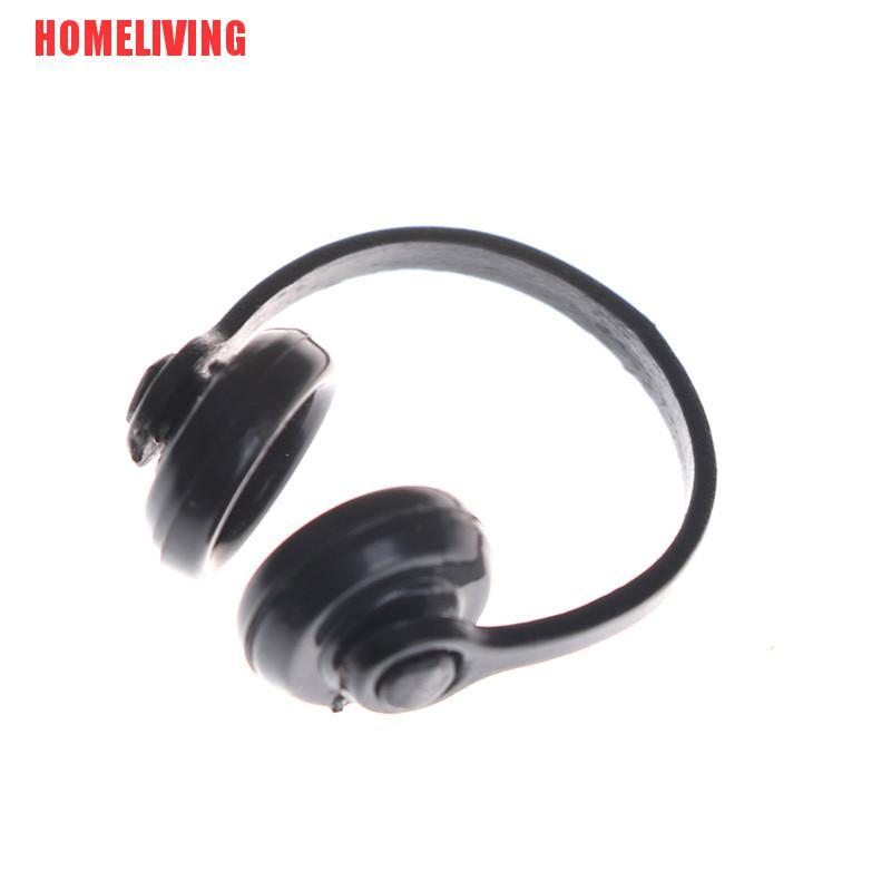 Tai Nghe Màu Đen Phụ Kiện Cho Nhà Búp Bê Tỉ Lệ 1 / 12
