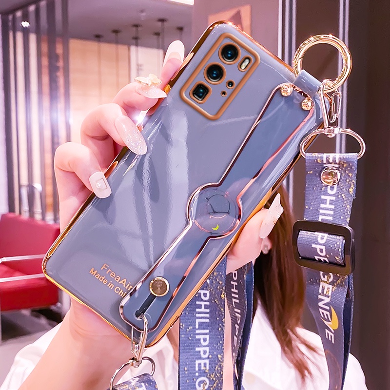 Ốp Điện Thoại Có Dây Đeo Cổ Sang Trọng Cho Samsung Galaxy A72 A52 5G 4G A71 A51 4G A32 4G A81 02S A8 2018 A750 A15