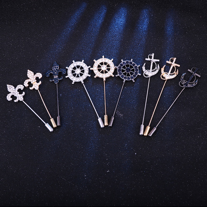 EFAN Hàng Mới Về Ghim Cài Áo Dài Thẳng Hình Bánh Lái Thuyền Đi Biển Phong Cách Hải Quân Dành Cho Nam