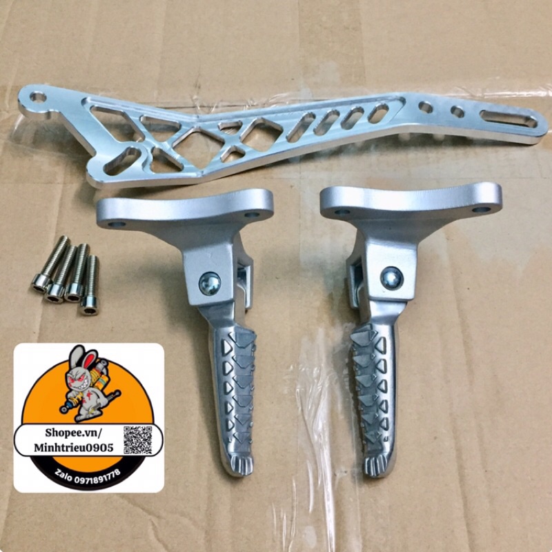 Gác chân Exciter 150 - 155 kiểu Malaysia ( Tặng 4  lông đền đỏ )